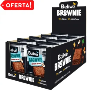 Caixa de Brownies Fit Chocolate com Coco Sem Açúcar Sem Glúten Sem Leite Belive