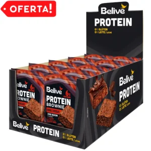 Caixa de Brownies Proteicos Double Chocolate Sem Açúcar Sem Glúten Sem Leite Belive
