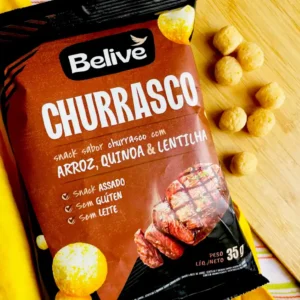 Salgadinho de Churrasco Sem Glúten Sem Leite Snack de Arroz Belive