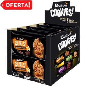 Caixa de Cookies Sem Glúten Sem Lactose Sem Leite Baunilha e Chocolate Belive