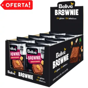 Caixa de Brownies Sem Açúcar Sem Glúten Sem Leite Chocolate com Nozes Belive