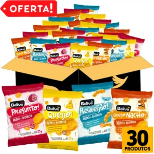 Kit Lanche Escolar Salgadinho Saudável Sem Glúten Sem Leite Com Vitaminas Belive 25g - 30 unid