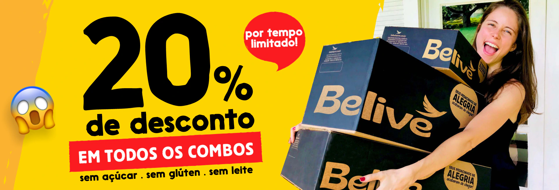 Banner Promoção 20% em todos os Combos de Produtos Belive