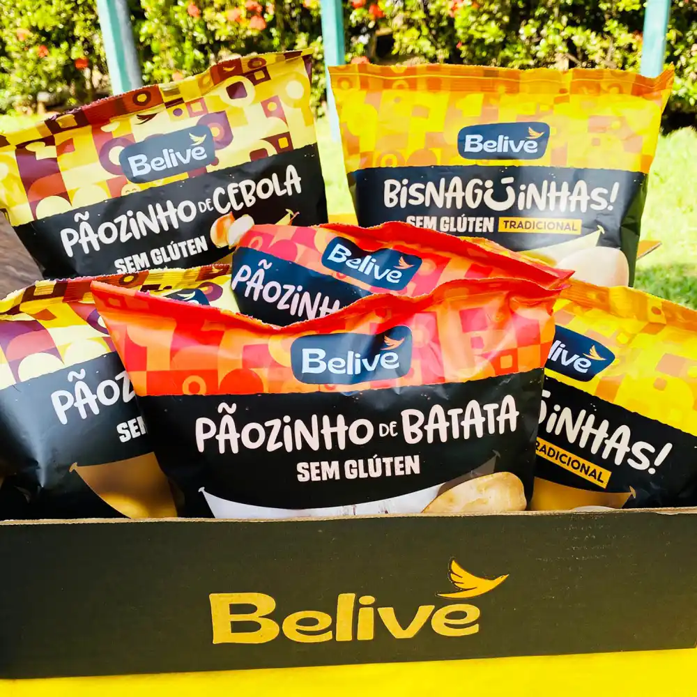Combo Bisnaguinha, Pão de Cebola e Pão de Batata Sem Glúten Sem Leite Belive - 6 pacotes