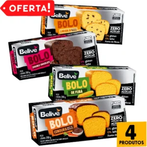 Combo Bolos Sem Glúten Sem Açúcar Sem Leite Belive - 4 Unid