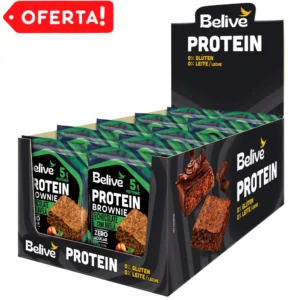 Caixa de Brownies Proteicos Chocolate com Avelã Sem Açúcar Sem Glúten Sem Leite Belive