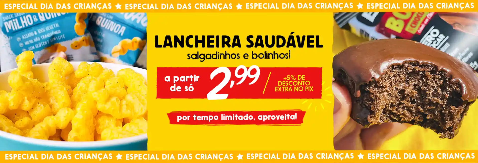 Banner Oferta Lancheira Sem Glúten a partir de 2,99