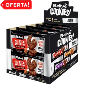 Caixa de Cookies de Chocolate & Avelã Sem Glúten Sem Açúcar Sem Leite Belive