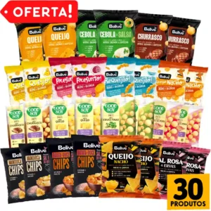 Combo Salgadinhos Sem Glúten Sem Lactose Sem Leite Belive – 30 Unid