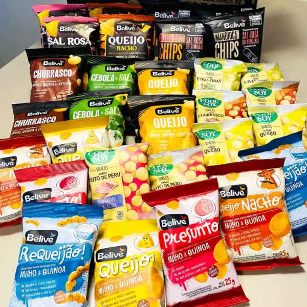 Combo Salgadinhos Sem Glúten Sem Lactose Sem Leite Belive – 30 Unid